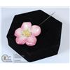 Image 1 : PORCELAIN PINK FLOWER PIN SIGNED