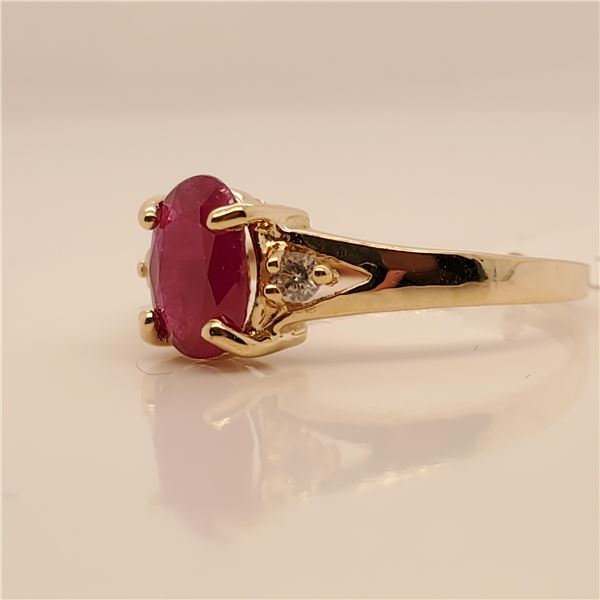 EC156-4 10K  NATURAL RUBY DIAMOND RING