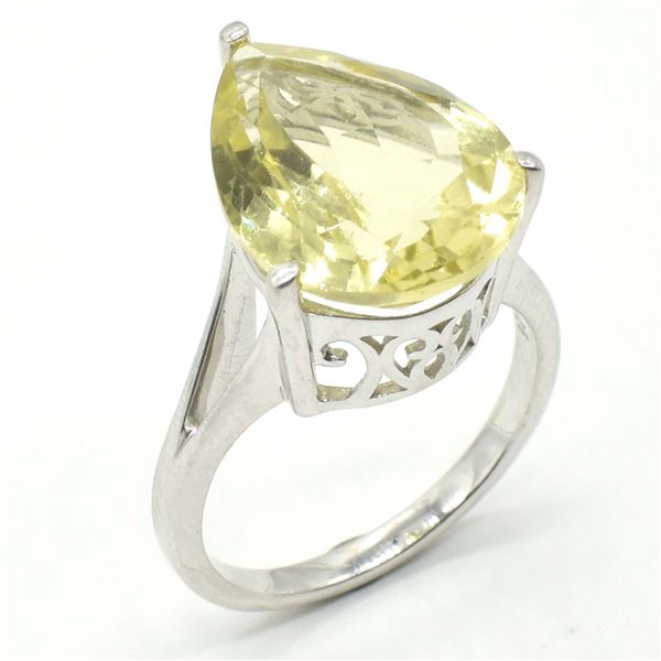 SV-63 SILVER LEMON QUARTZ RING