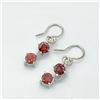 EC201-124 SILVER GARNET EARRINGS