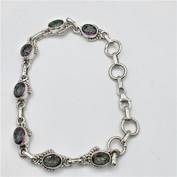 EC201-130 SILVER BRAIBOW TOPAZ BRACELET