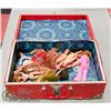 Image 1 : RED BOX WITH VINTAGE DOLLS