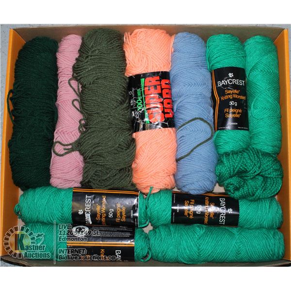 FLAT BOX (16"X19") OF YARN