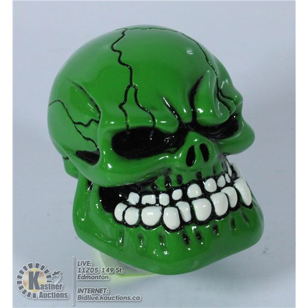 GREEN SKULL GEAR SHIFTER KNOB.