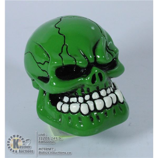 GREEN SKULL GEAR SHIFTER KNOB.