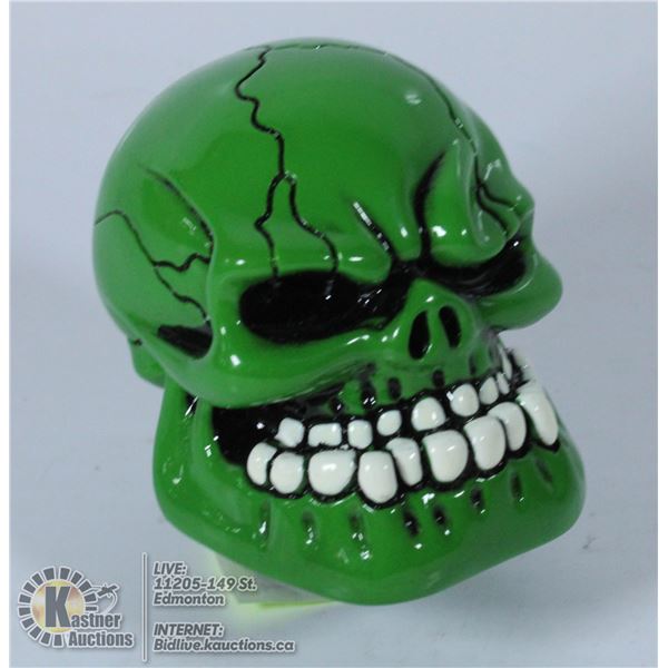 GREEN SKULL GEAR SHIFTER KNOB.