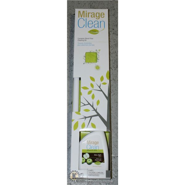 MIRAGE CLEAN COMPLETE WOOD FLOOR CLEANING KIT.