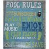 Image 1 : MAINSTAYS WOODEN HANGING WALL ART "POOL RULES"