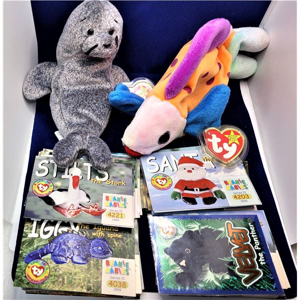 15)  LOT OF 2 TY BEANIE BABIES, BEACH BABY,