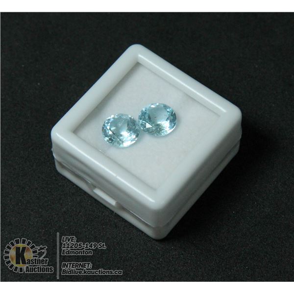 #8-SKY BLUE TOPAZ GEMSTONES ROUND 4.35CT(8MM)