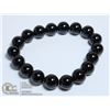Image 1 : #216- NATURAL BLACK OBSIDANT BEAD BRACELETE 10 MM