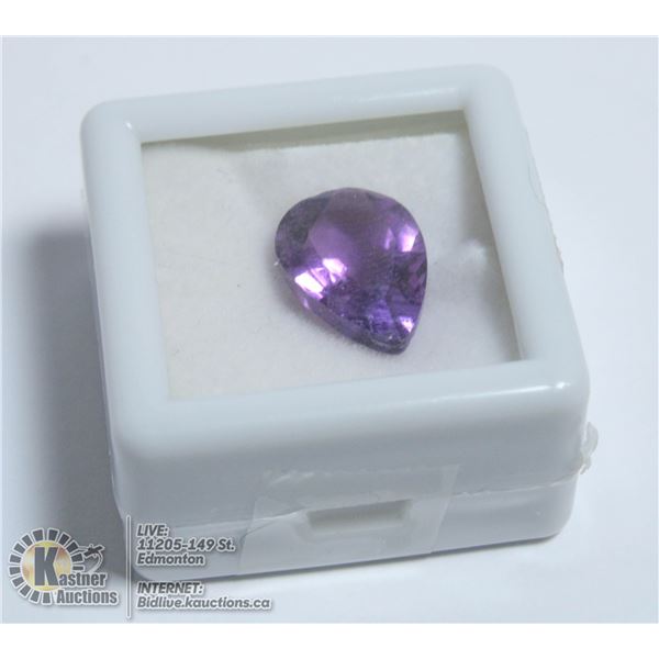 #124-PURPLE AMETHYST GEMSTONE PEAR SHAPE 5.0CT