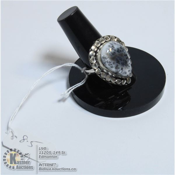 #275-NATURAL DENTRIC OPAL RING SIZE 8.5