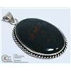 Image 1 : #184- NATURAL BLOODS STONE PENDANT