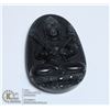 Image 1 : #208- NATURAL BLACK OBSIDANT BUDDHIST PENDANT