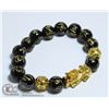 Image 1 : #224- BLACK OBSIDANT BEAD & DRAGON BRACELET 10MM