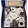 Image 1 : 16)  LOT OF 45 WORLD COINS AND 2 - 1954 CANADIAN