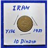 Image 2 : 2)  FROM IRAN, 1937  10 DINAR COIN AND