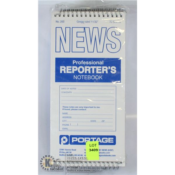 LOT OF 12 NEW PROFESSIONAL REPORTER'S NOTEBOOKS