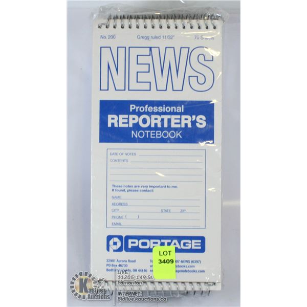 LOT OF 12 NEW PROFESSIONAL REPORTER'S NOTEBOOKS