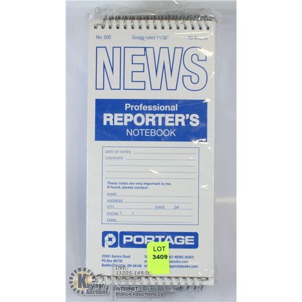 LOT OF 12 NEW PROFESSIONAL REPORTER'S NOTEBOOKS