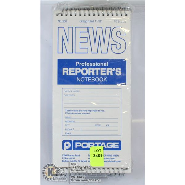 LOT OF 12 NEW PROFESSIONAL REPORTER'S NOTEBOOKS