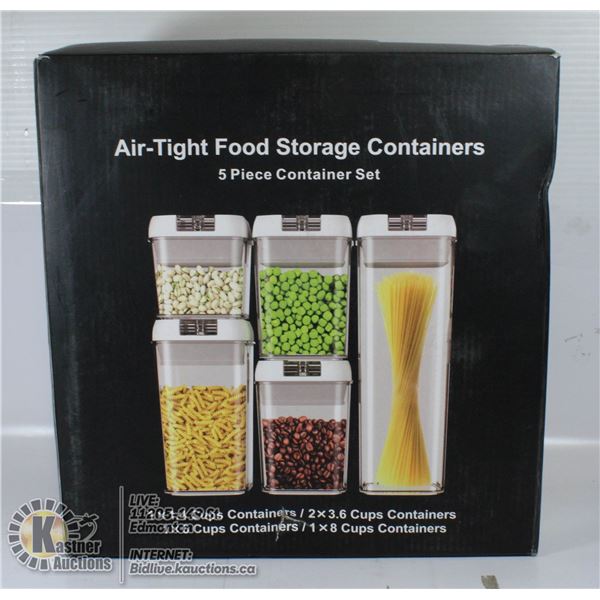 AIR TIGHT FOOD STORAGE CONTAINERS 5 PIECE SET