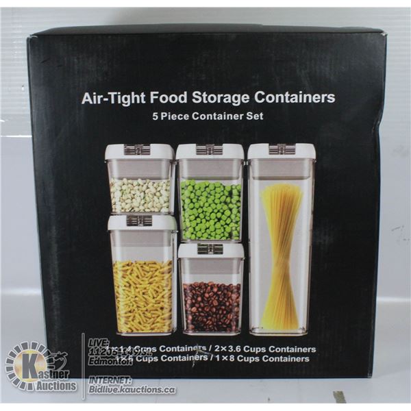 AIR TIGHT FOOD STORAGE CONTAINERS 5 PIECE SET