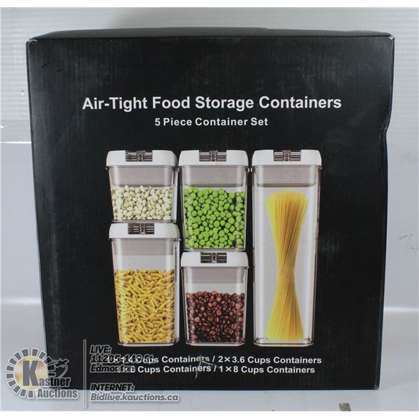 AIR TIGHT FOOD STORAGE CONTAINERS 5 PIECE SET