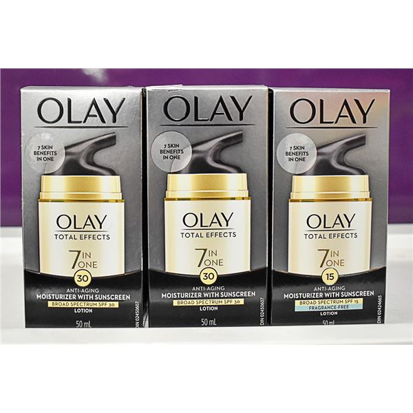 3 BOXES OF OLAY TOTAL EFFECTS 7 IN 1 ANTI-AGING
