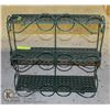 Image 1 : GARDEN THEMED 3 TIER GREEN METAL KNICK KNACK SHELF