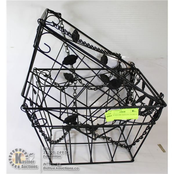 PAIR OF SQUARE HANGING BASKETS