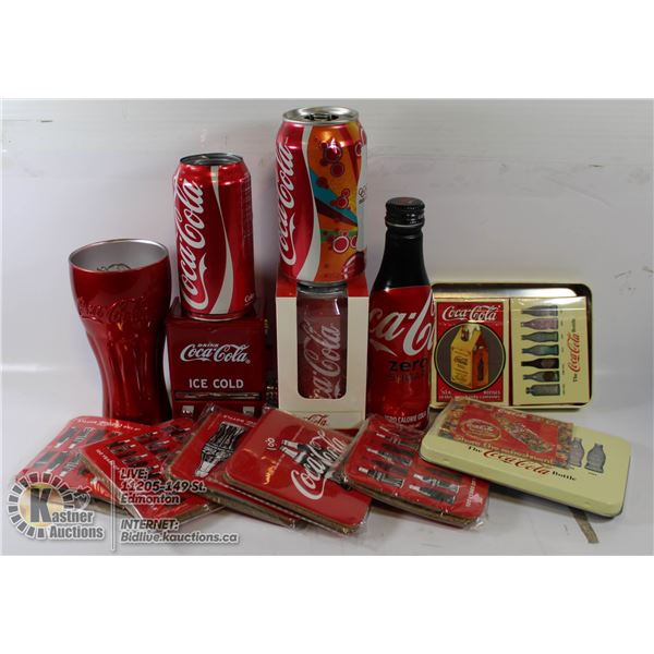 COCA COLA MEMORABILIA INCLUDING 40 PIECE PUZZLE,