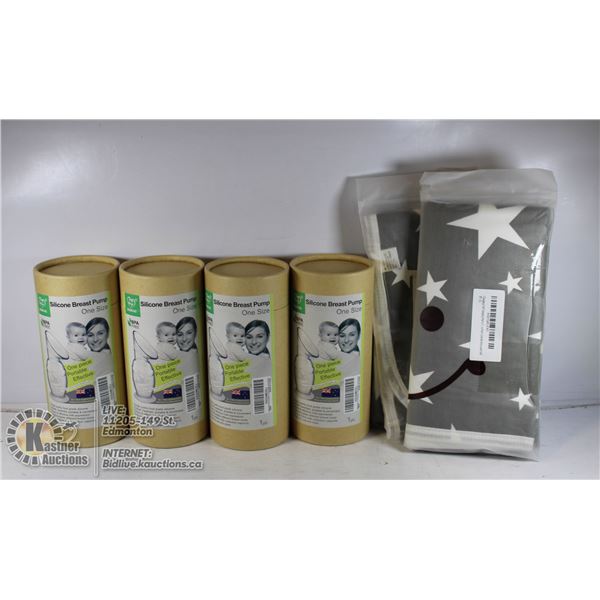 LOT OF 4 SILICONE BREAST PUMPS WITH 2PCS