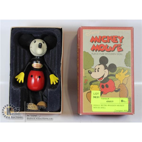 DISNEY RETRO WOODEN MICKEY MOUSE DOLL