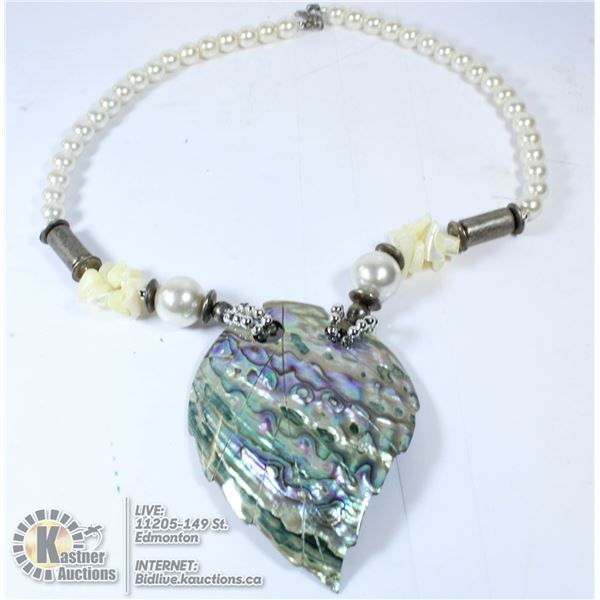 LARGE VINTAGE ABALONE NECKLACE