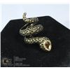 Image 1 : LARGE SNAKE RING WITH AMBER STONE