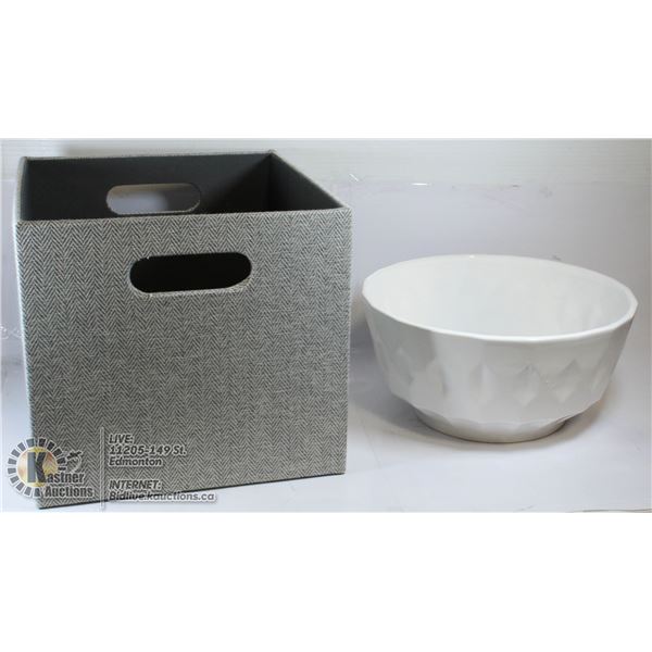 SHOWHOME GRAY DECOR BOX WITH DECOR BOWL