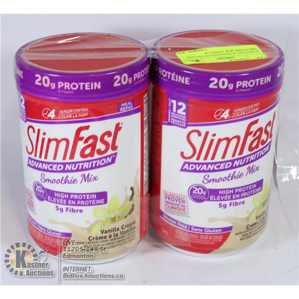 LOT OF 2 SLIM FAST MEAL REPLACEMENT SMOOTHIE MIX