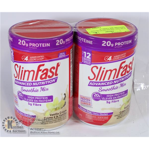 LOT OF 2 SLIM FAST MEAL REPLACEMENT SMOOTHIE MIX