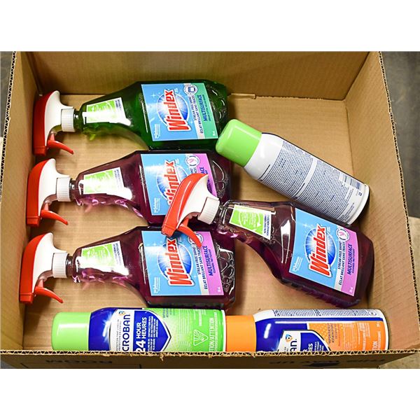 FLAT LOT OF BRAND NAME CLEANING SUPPLIES