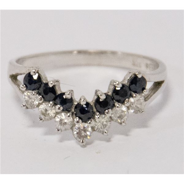 925 STERLING SILVER RING WITH BLACK N WHITE