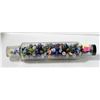 Image 1 : VINTAGE GLASS ROLLING PIN FULL OF ASSORTED MARBLES