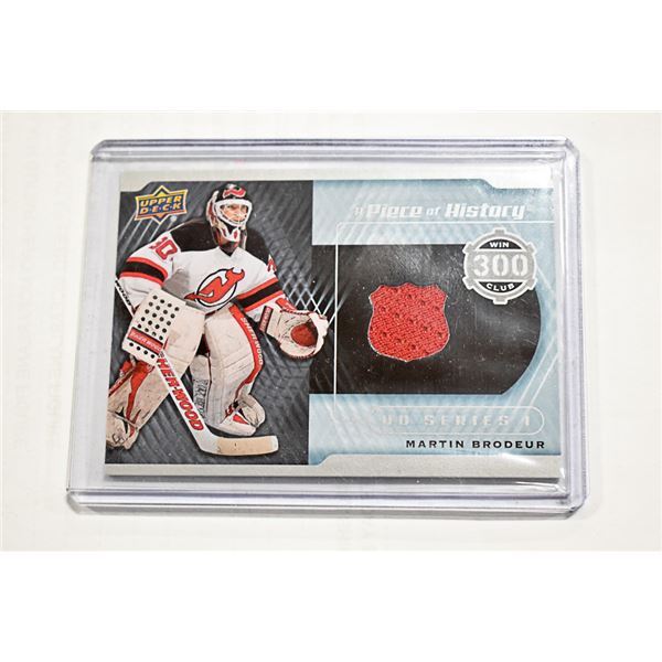 2012-13 UD PIECE OF HISTORY 300 WIN MARTIN BRODEUR