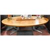 Image 1 : LARGE WOOD TONE OVAL SHAPED COFFEE TABLE