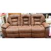 Image 1 : BROWN FABRIC ELECTRIC RECLINGING SOFA