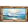 Image 1 : 55" X 31" OIL ON CANVAS ORIGINAL SEASCAPE PAINTING