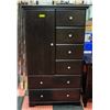 Image 1 : TALL BLACK DRESSER APPROX H-60.5" W-17" L-35"