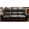 Image 1 : GENUINE LEATHER RECLINING NAILHEAD SOFA WITH