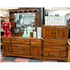 Image 2 : SOLID PINE DRESSER W/MIRROR & CHEST OF DRAWERS
